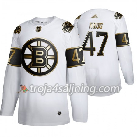 Boston Bruins tröja Torey Krug 47 2019-2020 Adidas Golden Edition Vit Authentic - NHL Tröjor Herr